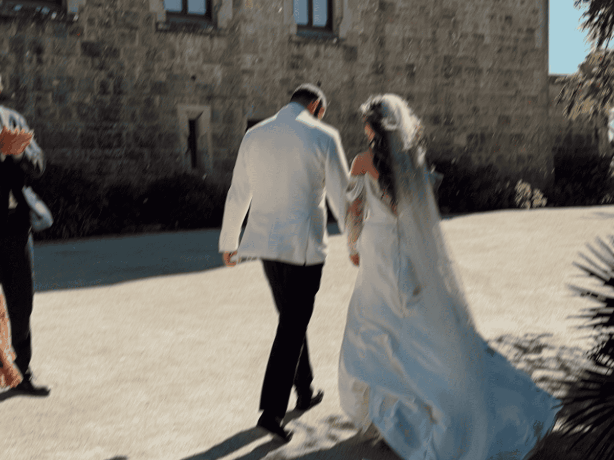 A couple on their wedding day.