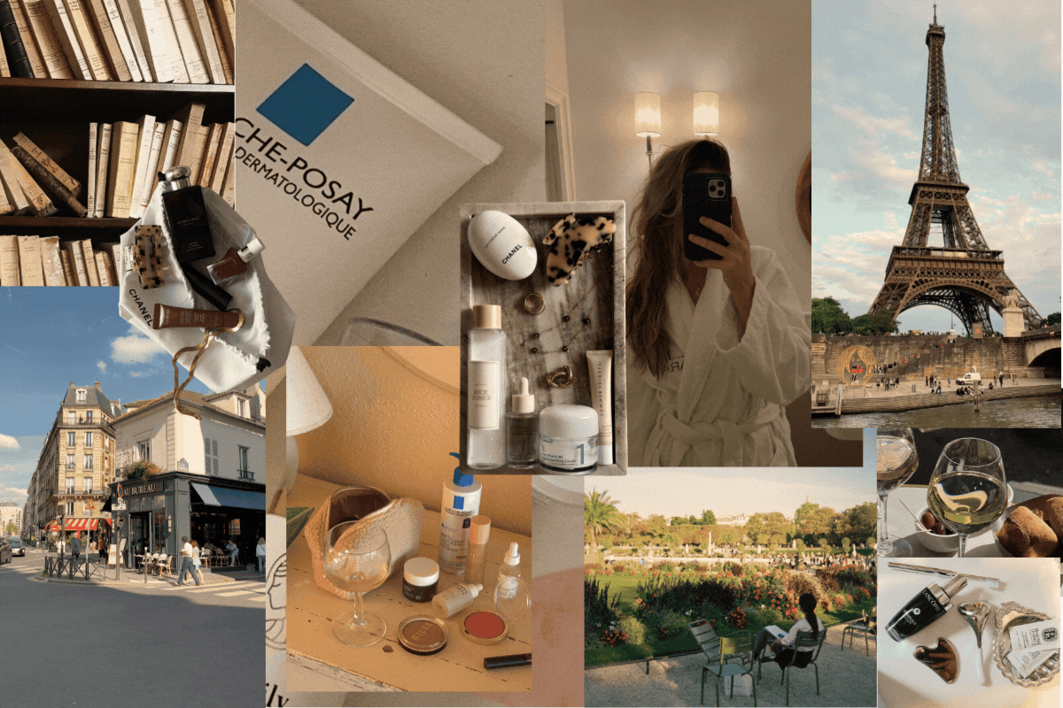 Images of french skincare and lifestyle.