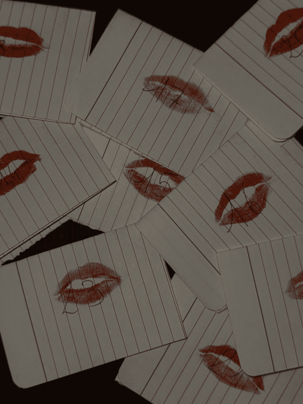 Lipstick kisses.