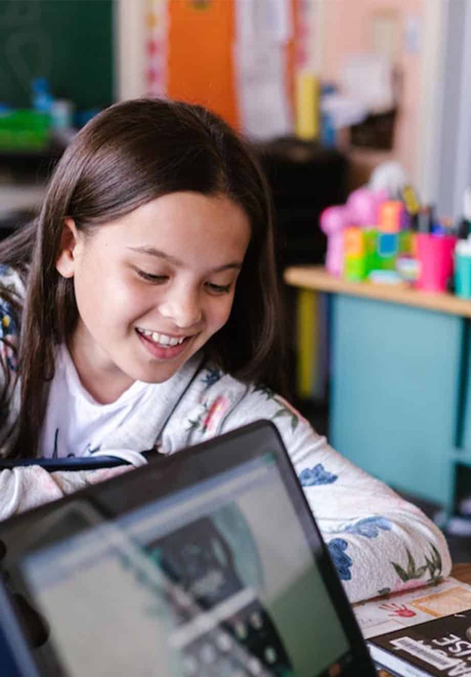 students working together in classroom