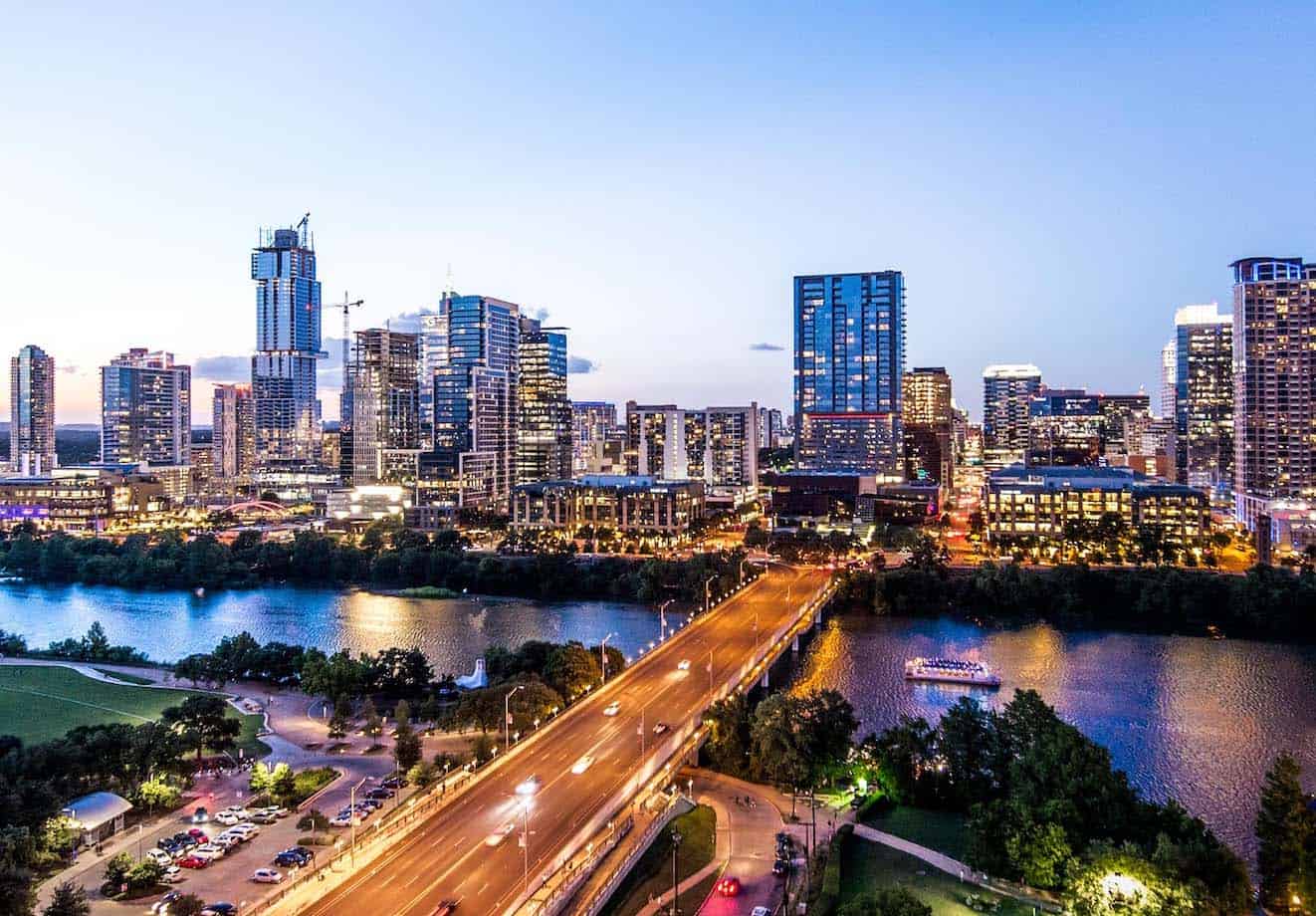 shot of the skyline in austin, texas, home of the digital learning annual conference
