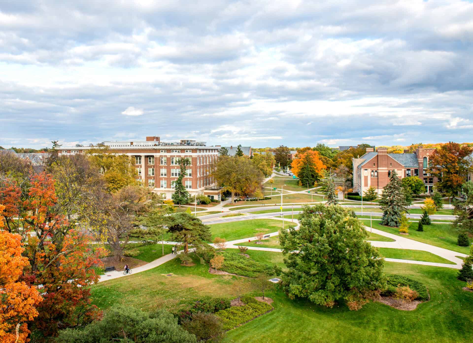 A photo of Michigan Statue University campus.