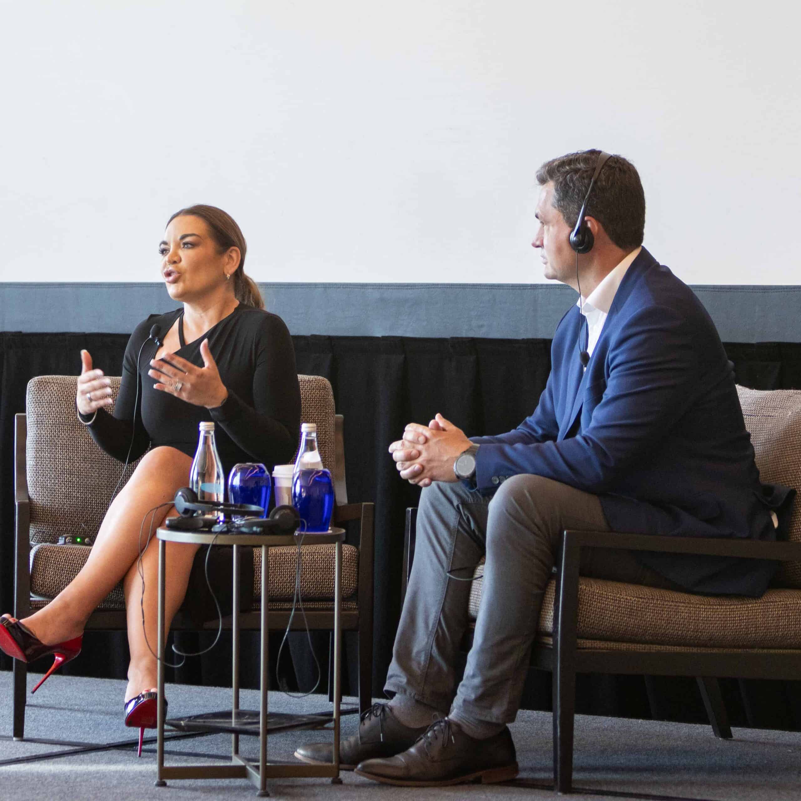 John Baker and Carolina speaking at Mexico Legal Entity Launch