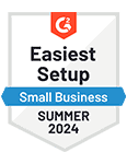 G2 Badge - Easiest Setup Small Business Summer 2024