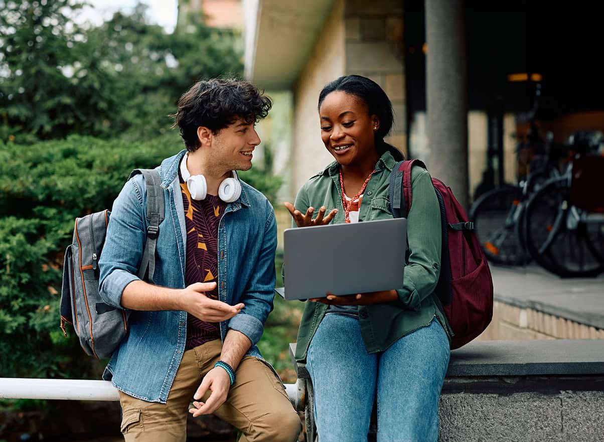 Two Students Outside