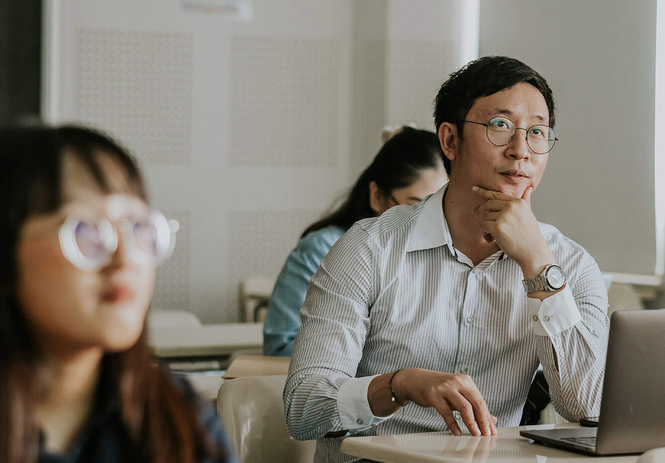 University students sitting in classroom