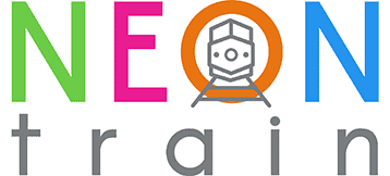 Neon train logo