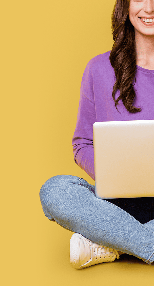 person sitting with laptop