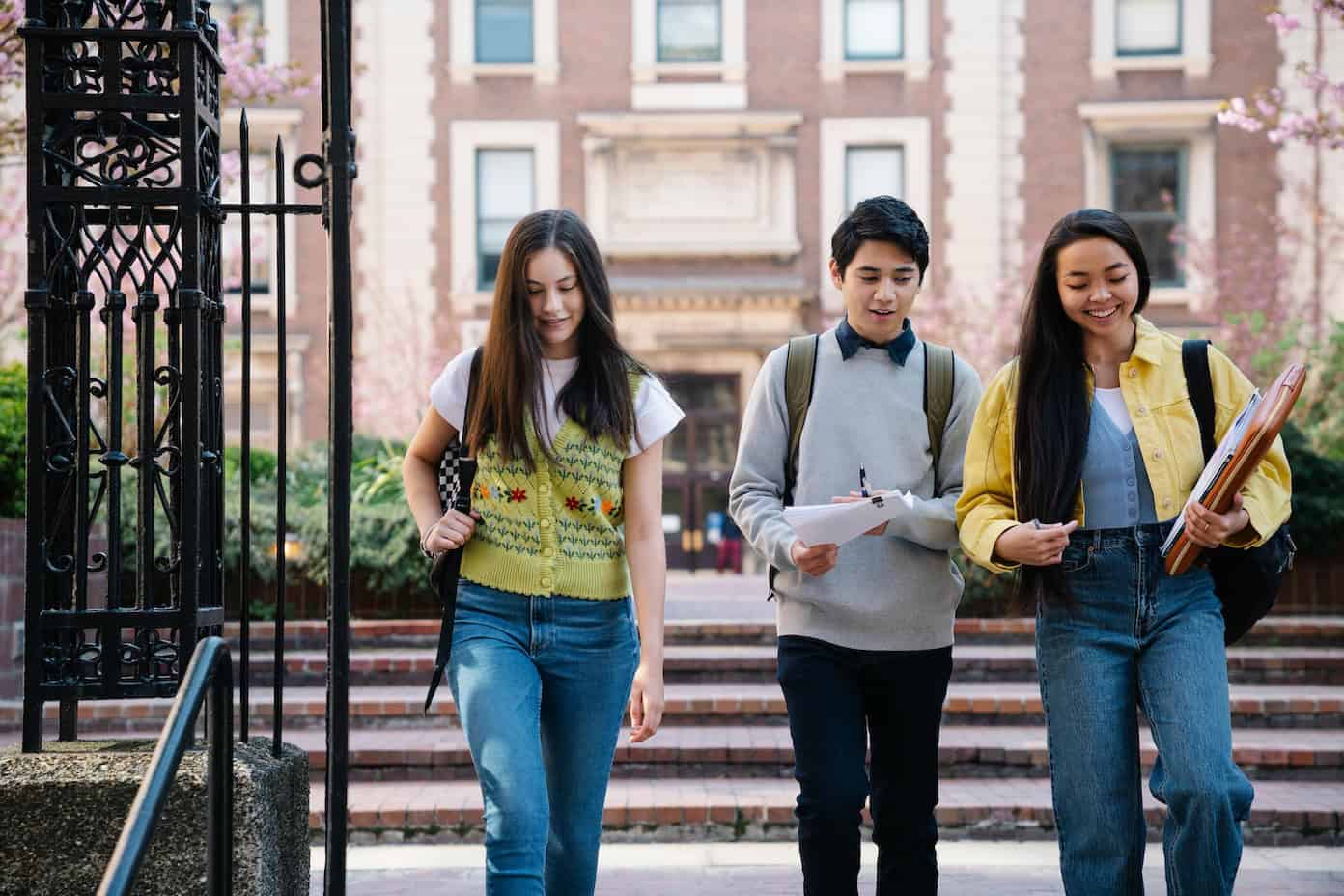 college students walking