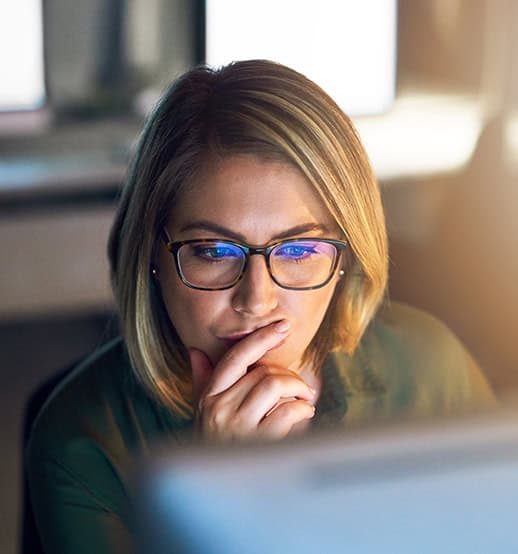 Woman working on laptop