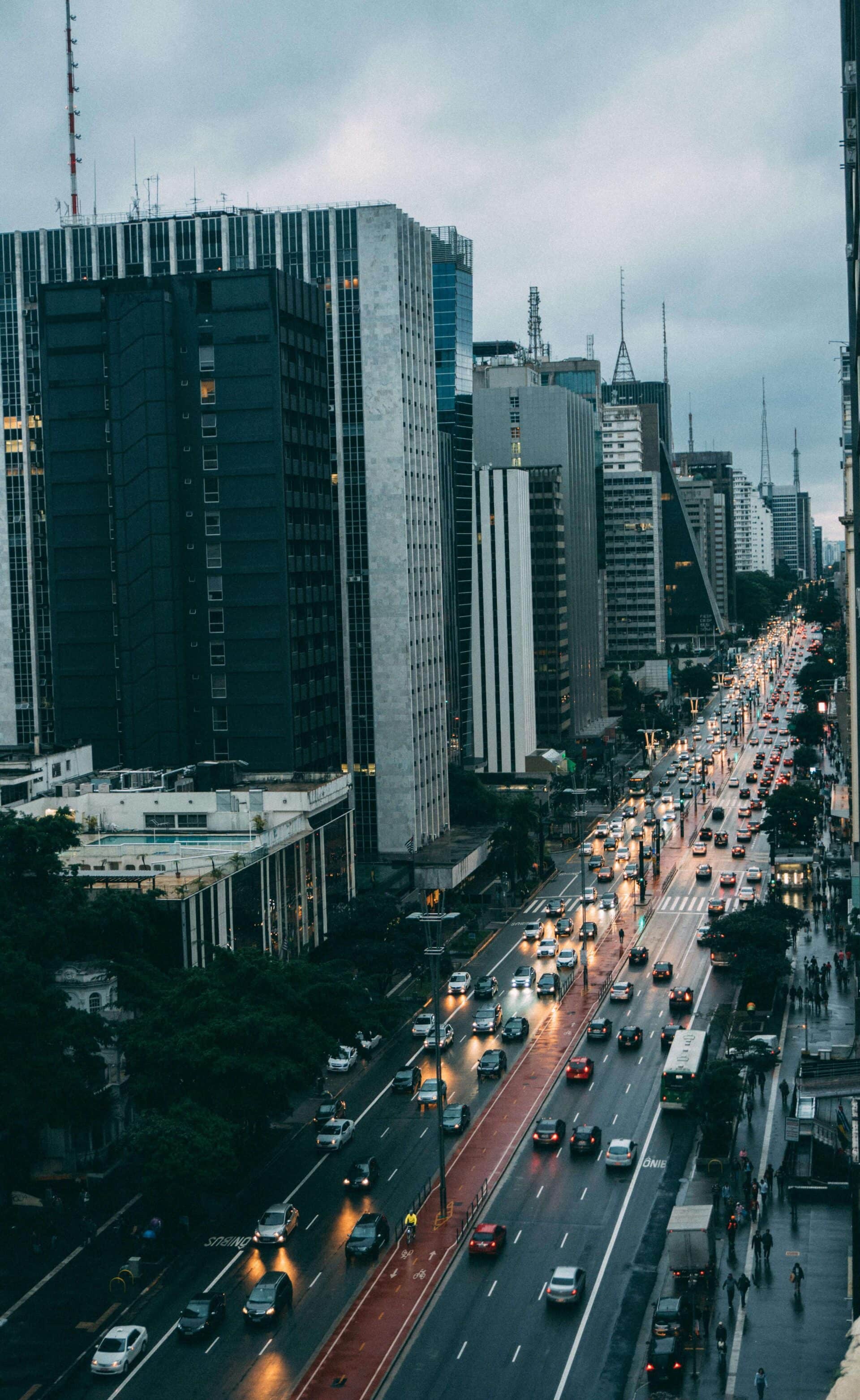Building Structure Beside Asphalt Road, Sao Paulo