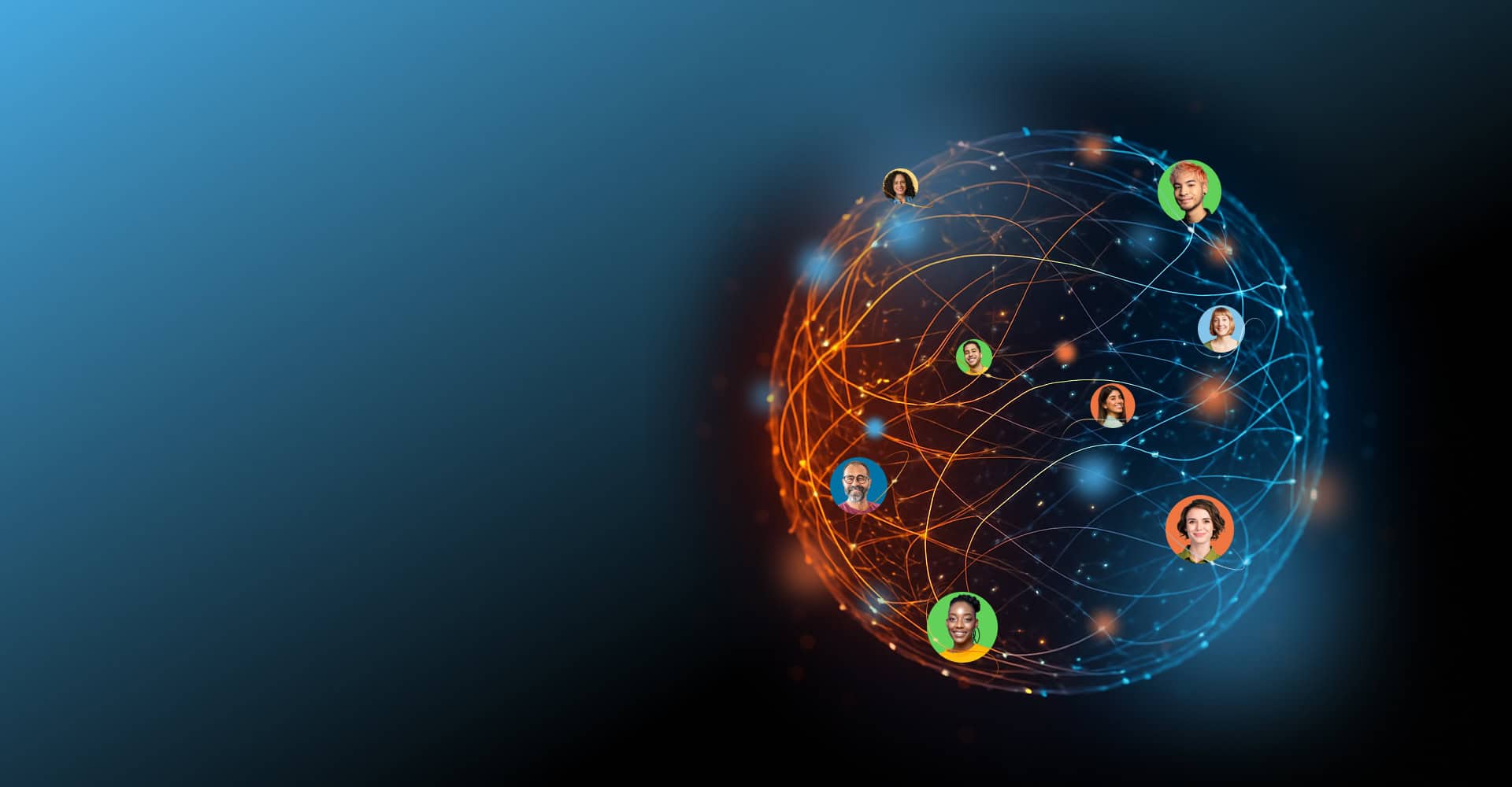 Avatars around an AI orb