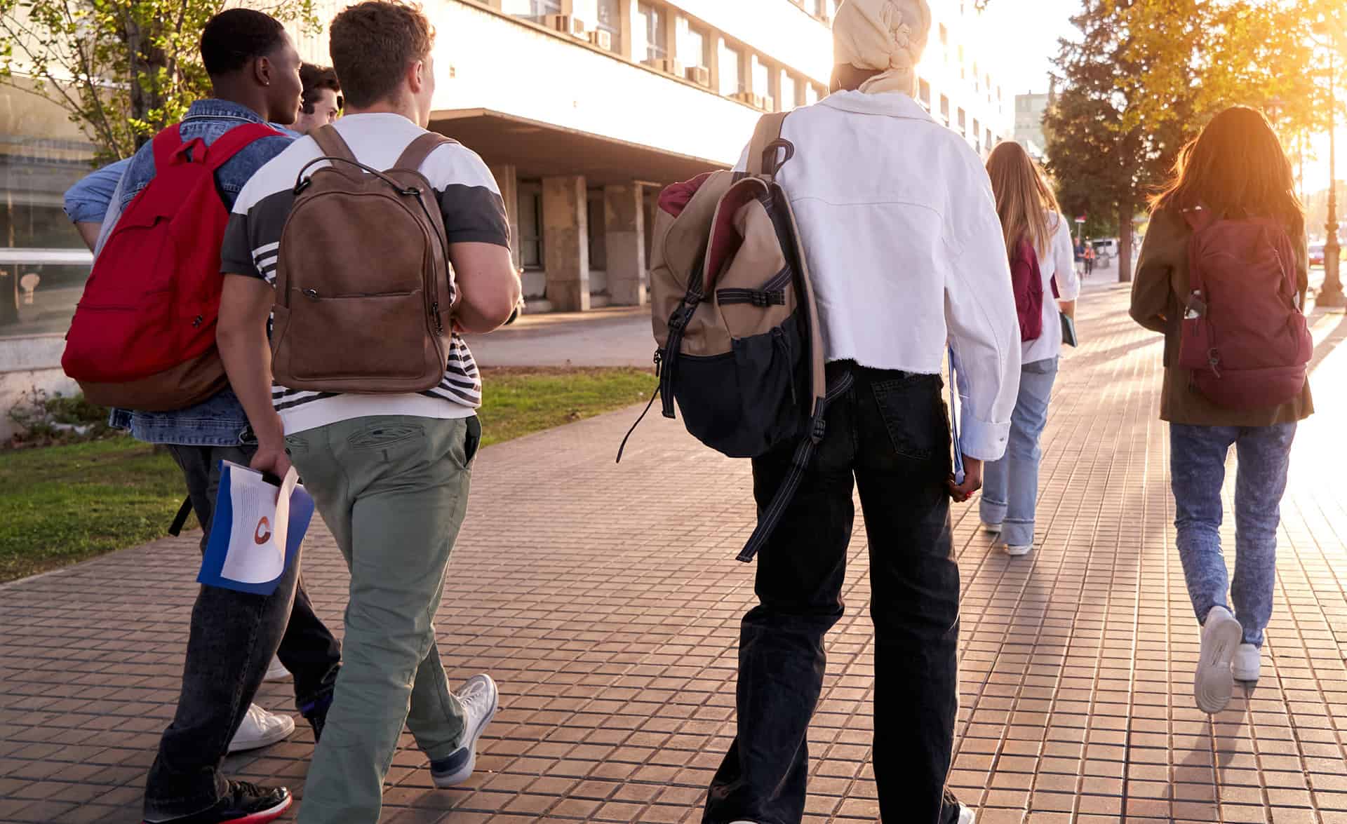 Students Walking on Campus
