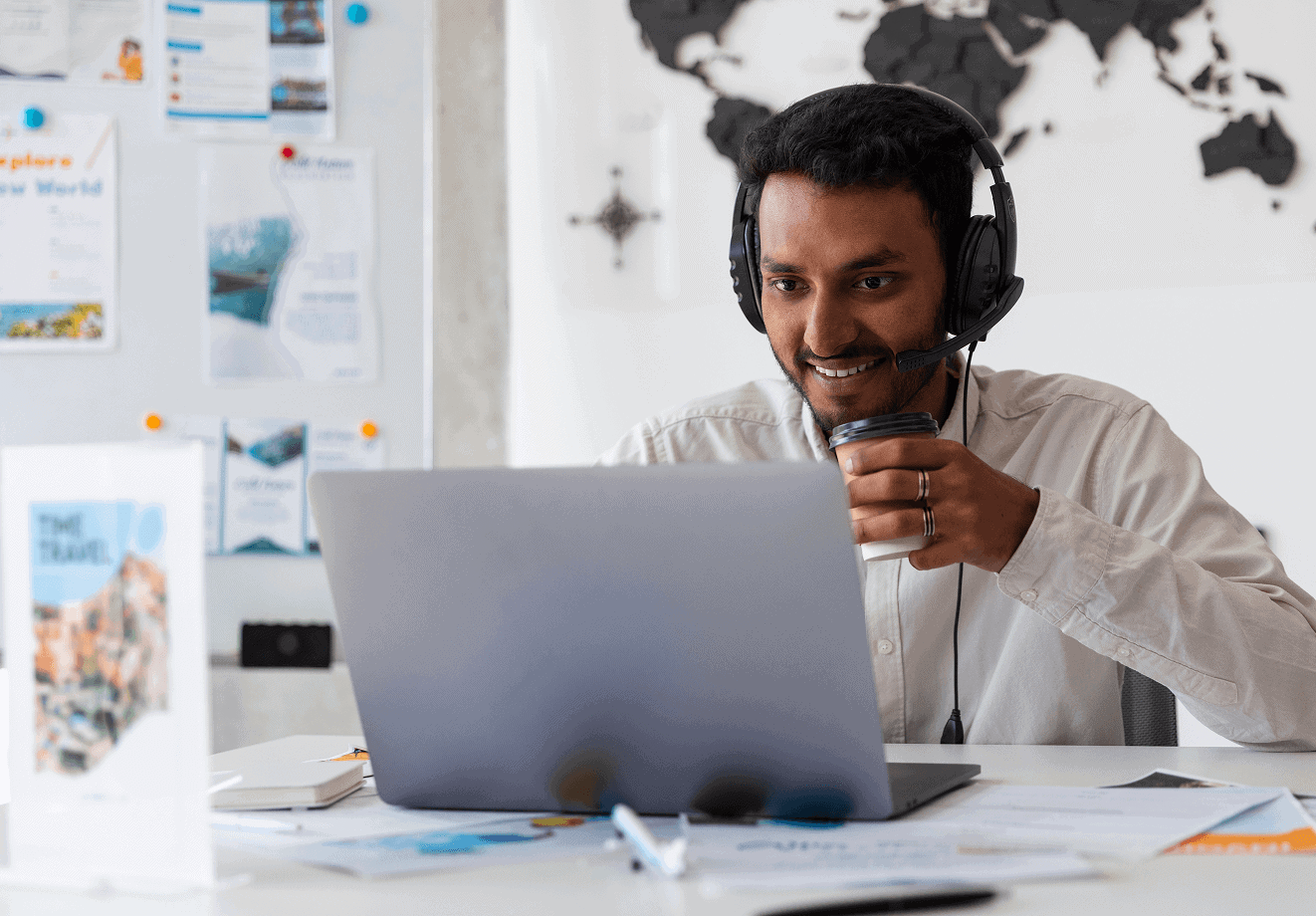 Support team on call via Laptop