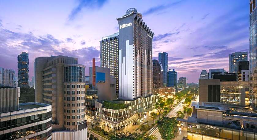 Hilton Orchard Hotel Singapore aerial view