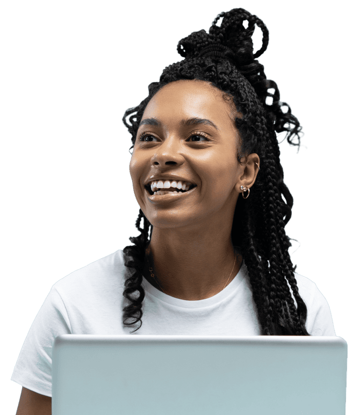 Girl working on laptop