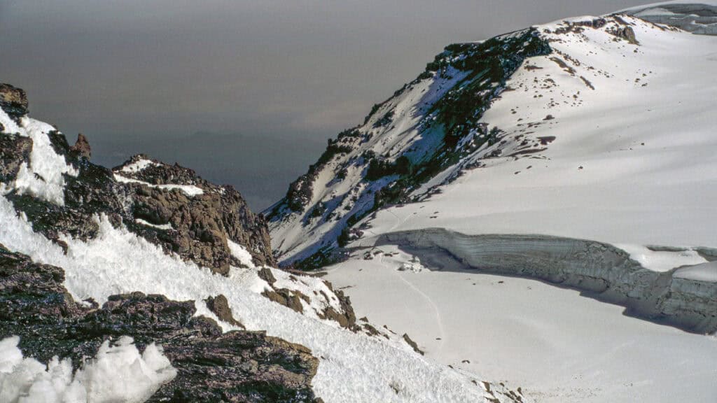 Snow on Mount Kilimanjaro.