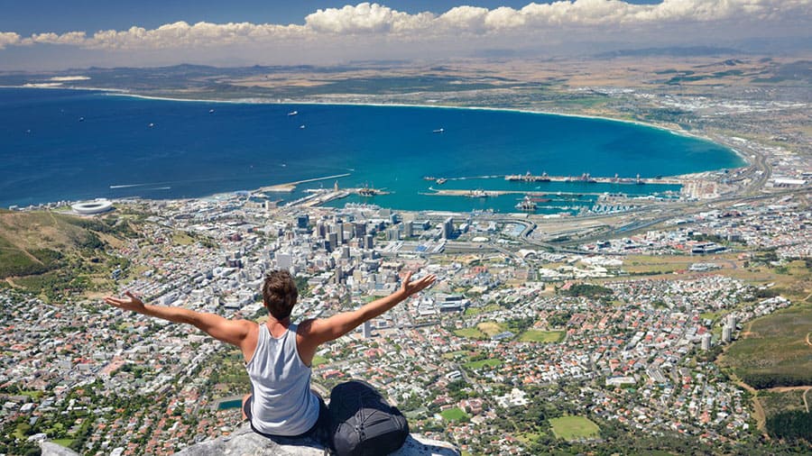 Hiking views from Table Mountain, Cape Town.