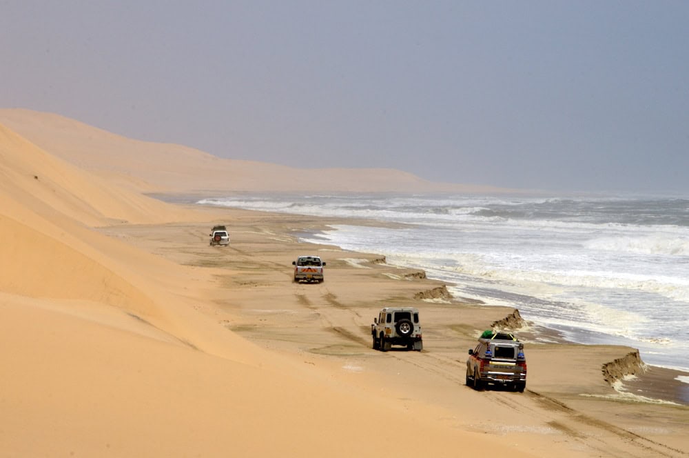 4x4's driving through Skeleton Coast