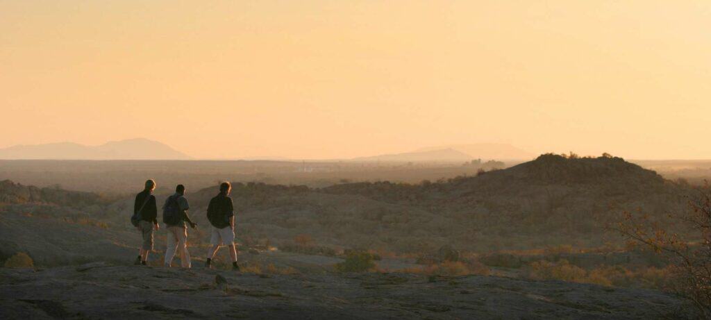 Walking safari in Botswana.