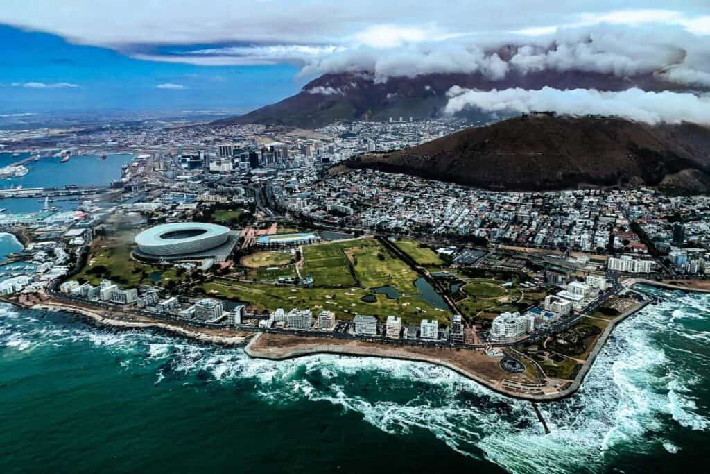 An aerial view of Cape Town.