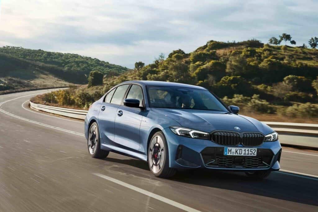 The BMW 3 Series on a road.