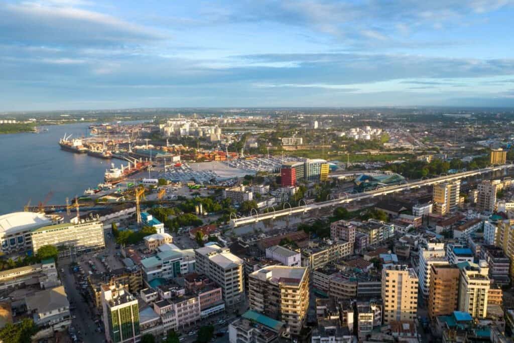 Dar Es Salaam from above.