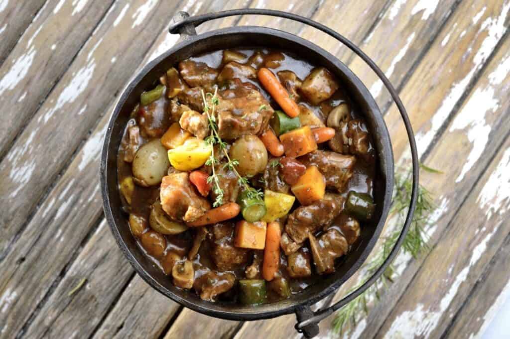 Top view of a pot of potjiekos. Photo: Getty Images