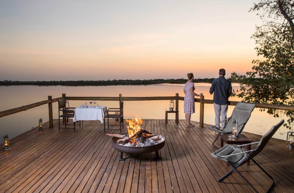 Deck at Xugana Lodge. Photo: Xugana Lodge