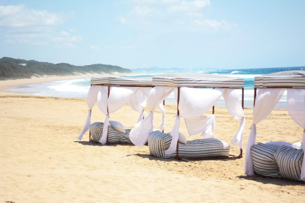 Beach Beds in Mozambique | Photo credit: White Pearl Resort