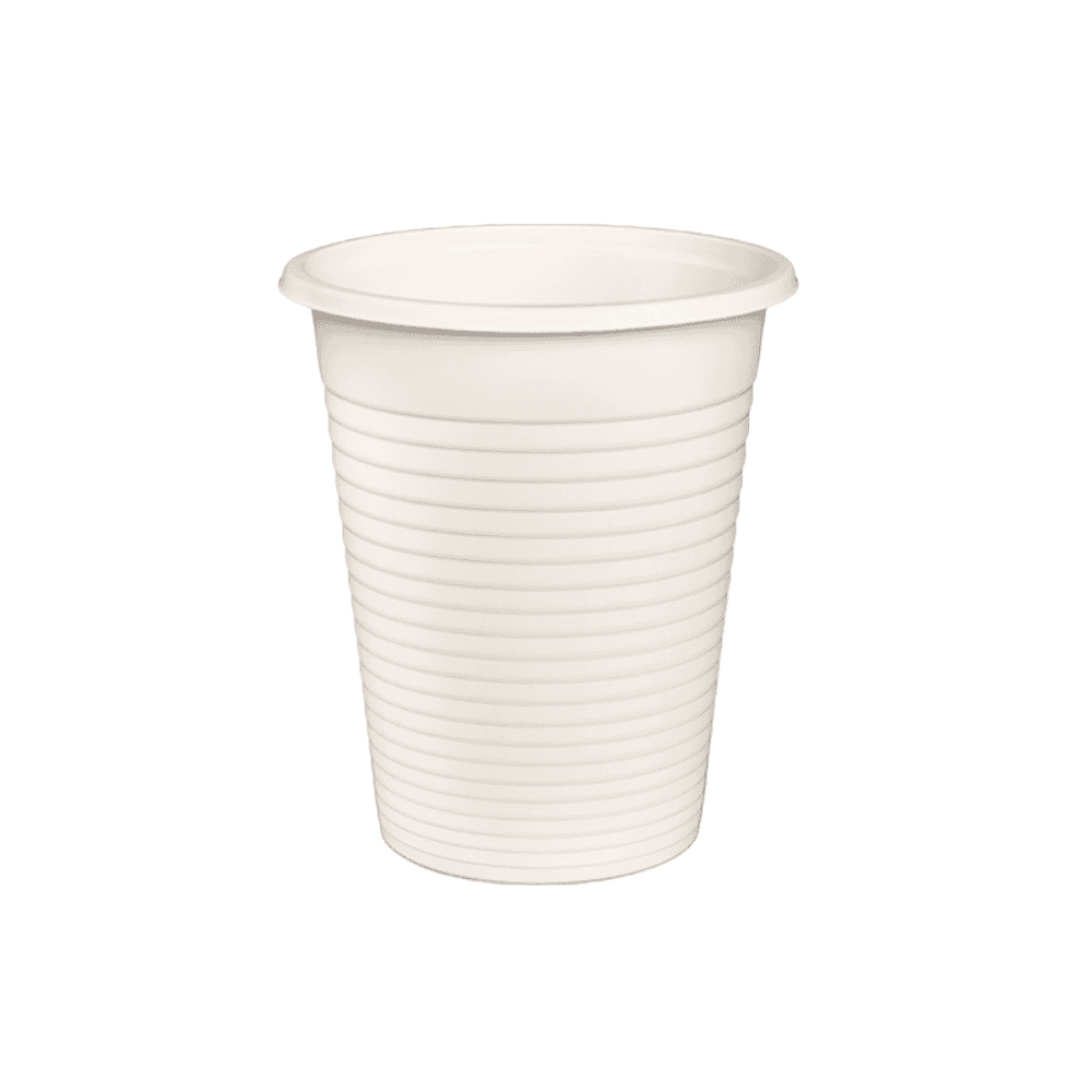 Bicchieri monouso biodegradabili e compostabili, colore bianco, capacità 200 ml, grande fornitura da 1500.