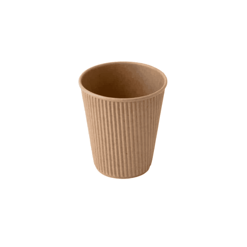 Bicchieri termici usa e getta in cartoncino ondulato 280 ml (8 oz) avana 50 pz perfetto per catering o street food