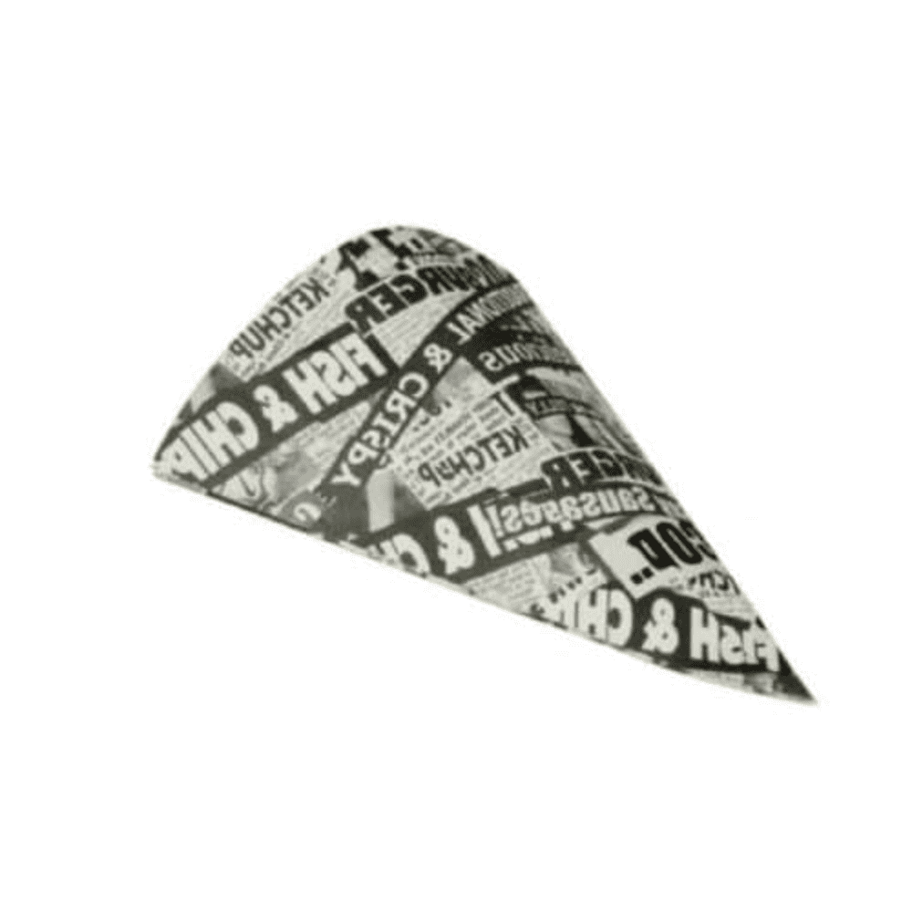 Cono per fritture carta Notes antiunto 1000 pz