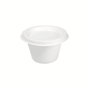 Contenitori per salse compostabili in cellulosa con coperchio, 120ml, confezione da 250 pezzi.