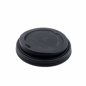 Coperchi neri CPLA per bicchieri 240 ml, confezione da 100 pezzi.