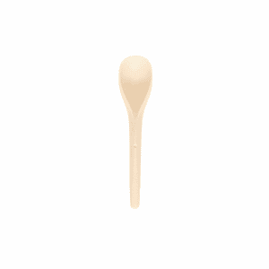 Cuillère à dessert en bioplastique de 12 cm, compostable et biodégradable.