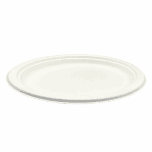 Piatti ovali compostabili 26x19 cm in polpa di cellulosa e PLA, confezione da 100 pezzi.