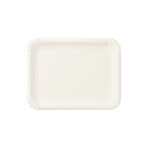 Piatti di carta biodegradabili bianchi rettangolari 17×12 cm 400 pz