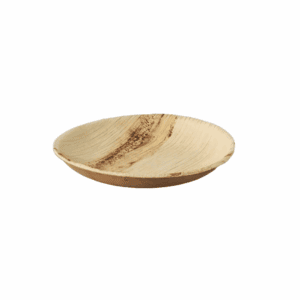 Piatto biodegradabile foglia di palma 15 cm - confezione da 25 pezzi.