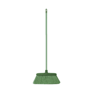 Scopa interni plastica riciclata con manico verde