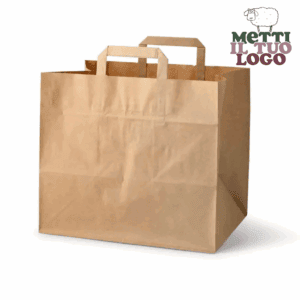 Shopper carta personalizzate avana 32+20x27 cm