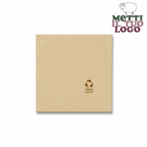 Tovagliolini personalizzati per bar in carta riciclata 24x24 cm, monouso e personalizzabili con logo.