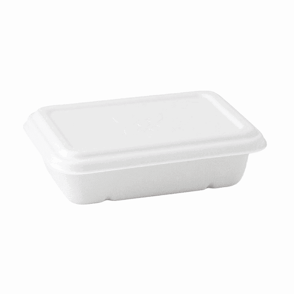 Pots rectangulaires biodégradables de 500 ml, paquet de 250, idéal pour l'alimentation.