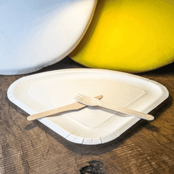 Assiettes à pizza triangulaires en carton et biocomposées 100 pcs – Image 3