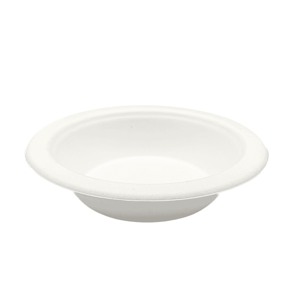 Assiettes creuses en pulpe de cellulose et PLA 460 ml, lot de 100, compostables.