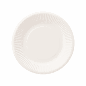 Assiettes compostables en papier blanc ø 18 cm, lot de 125.