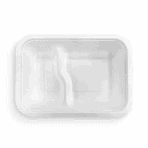 Barquettes bio 2 compartiments 800ml - Lot économique 250 unités