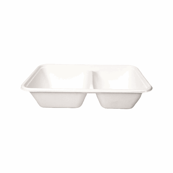Barquettes alimentaires 2 compartiments 1L lot de 100