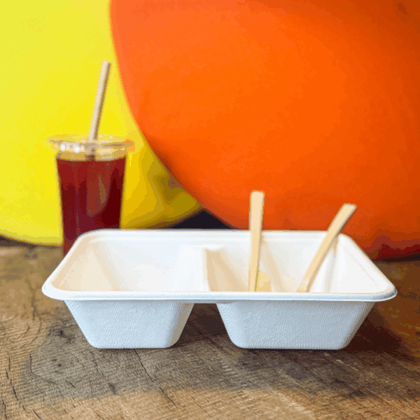 Barquettes alimentaires à deux compartiments 1000 ml 100 pcs – Image 3
