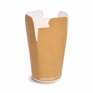 Boîte de nouilles à emporter en carton 500 ml, 96 pcs, compostable et biodégradable.